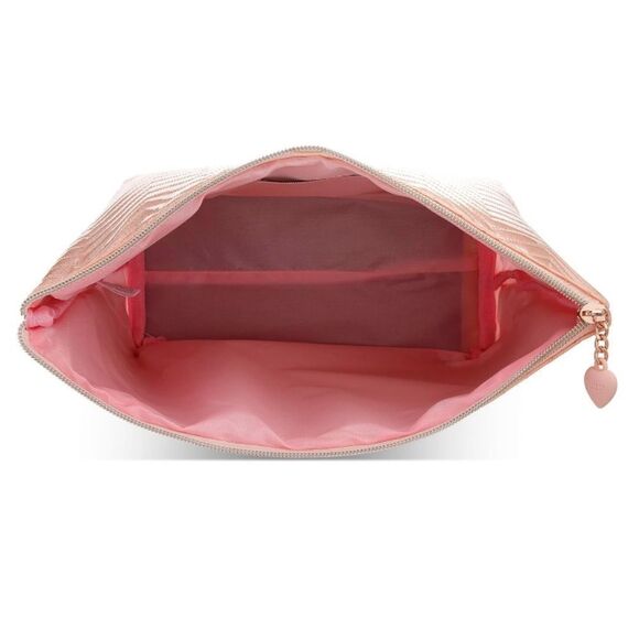 Juicy Couture Pink Glitter Monogram Cosmetic Makeup Bag & Travel Toiletry Bottle - Picture 11 of 16